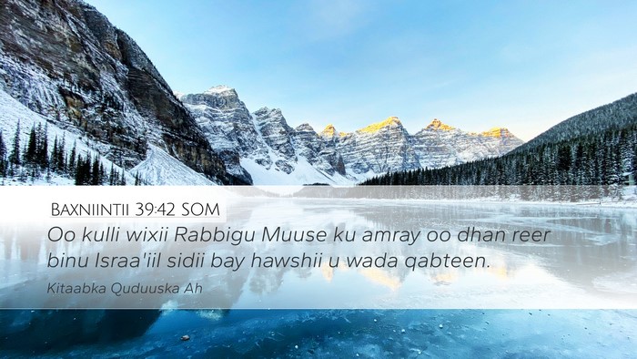 Baxniintii 39:42 SOM Bible Verse Image