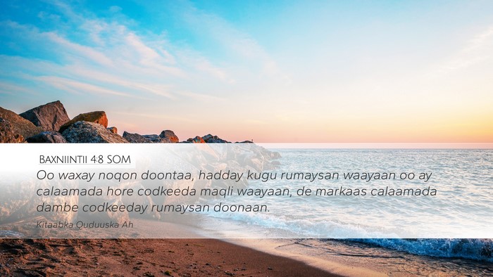 Baxniintii 4:8 SOM Bible Verse Image