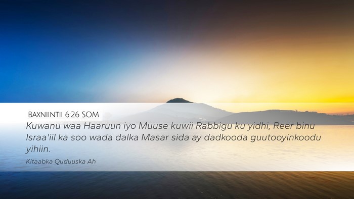 Baxniintii 6:26 SOM Bible Verse Image