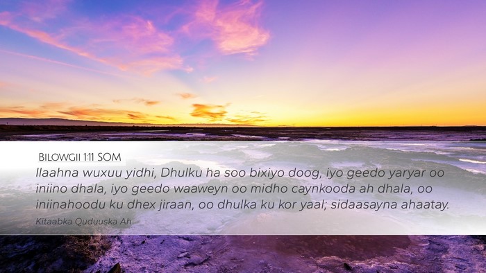 Bilowgii 1:11 SOM Bible Verse Image