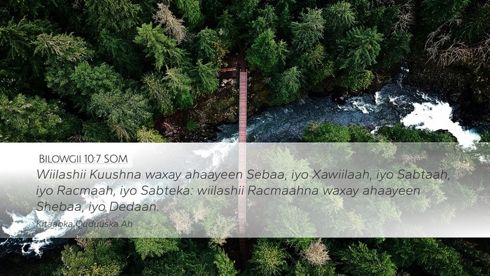 Bilowgii 10:7 SOM Bible Verse Image