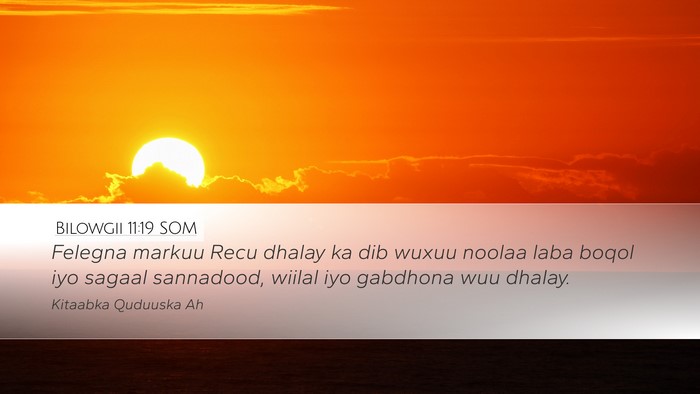 Bilowgii 11:19 SOM Desktop Wallpaper - Felegna markuu Recu dhalay ka dib wuxuu noolaa - Desktop Bible Verse Wallpaper