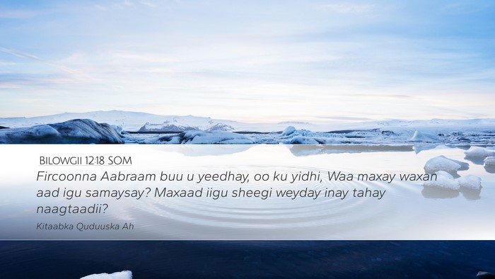 Bilowgii 12:18 SOM Bible Verse Image