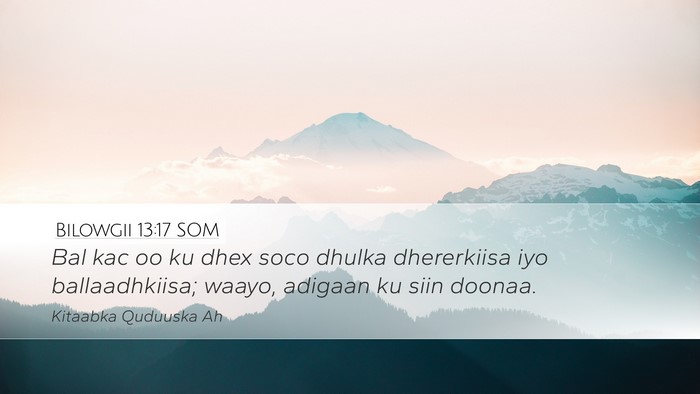 Bilowgii 13:17 SOM Bible Verse Image
