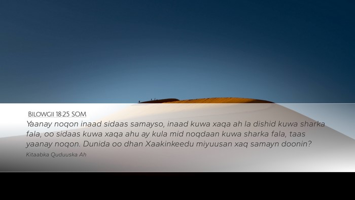 Bilowgii 18:25 SOM Bible Verse Image