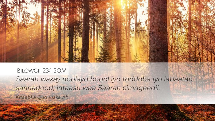 Bilowgii 23:1 SOM Bible Verse Image