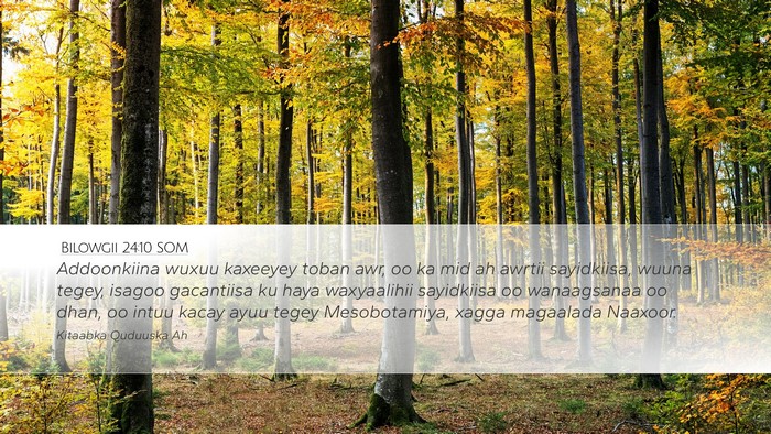 Bilowgii 24:10 SOM Bible Verse Image