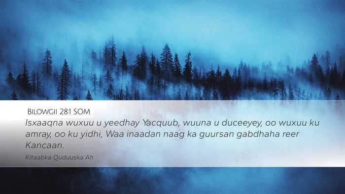 Bilowgii 28:1 SOM Bible Verse Image