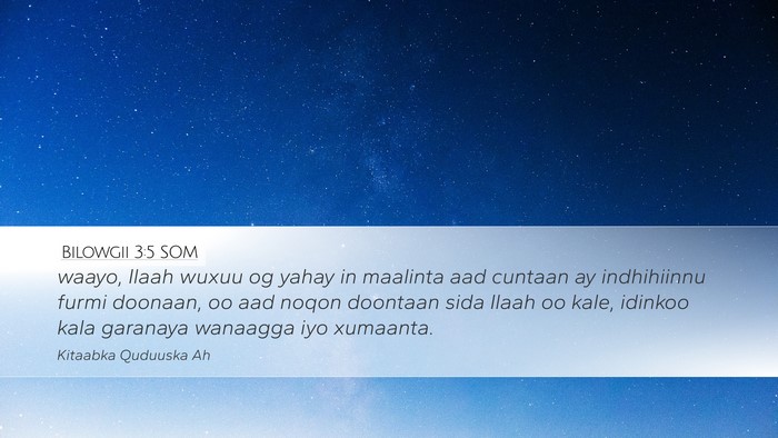 Bilowgii 3:5 SOM Bible Verse Image