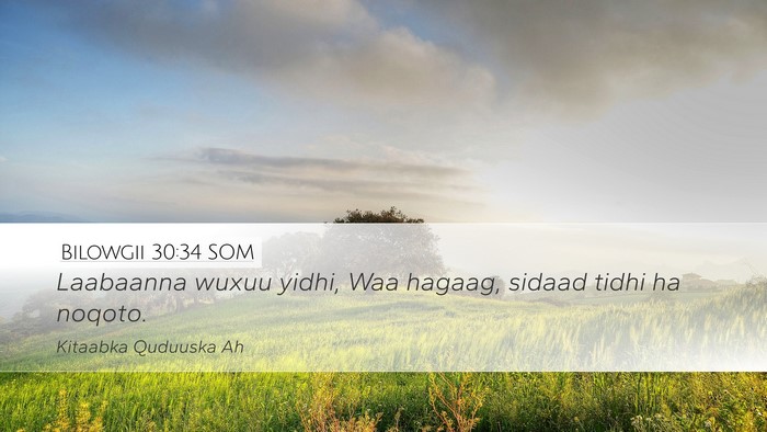 Bilowgii 30:34 SOM Desktop Wallpaper - Laabaanna wuxuu yidhi, Waa hagaag, sidaad tidhi - Desktop Bible Verse Wallpaper