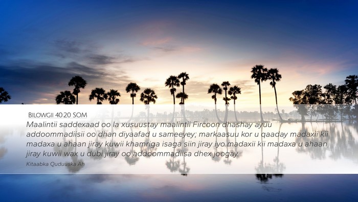 Bilowgii 40:20 SOM Bible Verse Image