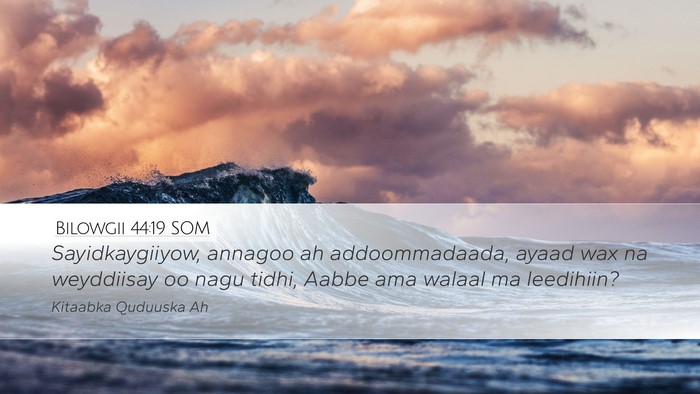 Bilowgii 44:19 SOM Bible Verse Image