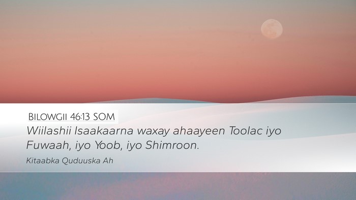 Bilowgii 46:13 SOM Bible Verse Image