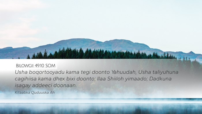 Bilowgii 49:10 SOM Bible Verse Image