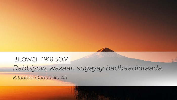 Bilowgii 49:18 SOM Bible Verse Image
