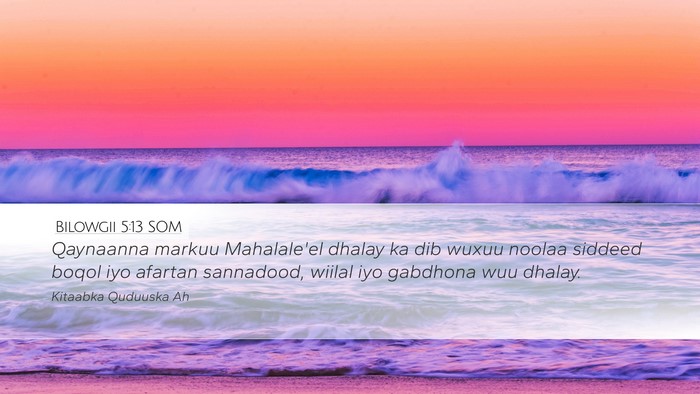Bilowgii 5:13 SOM Bible Verse Image