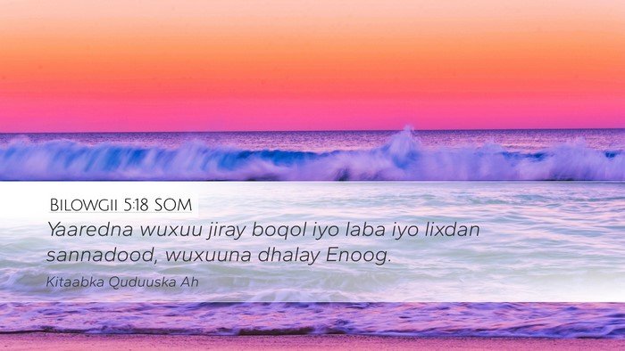 Bilowgii 5:18 SOM Desktop Wallpaper - Yaaredna wuxuu jiray boqol iyo laba iyo lixdan - Desktop Bible Verse Wallpaper