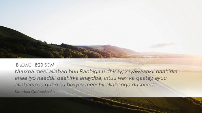 Bilowgii 8:20 SOM Bible Verse Image