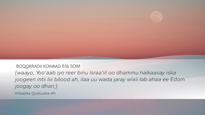 Boqorradii Kowaad 11:16 SOM Desktop Wallpaper - (waayo, Yoo'aab iyo reer binu Israa'iil oo dhammu - Desktop Bible Verse Wallpaper