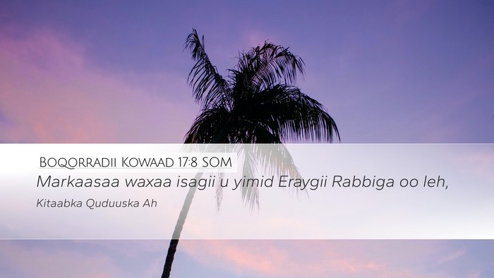 Boqorradii Kowaad 17:8 SOM Desktop Wallpaper - Markaasaa waxaa isagii u yimid Eraygii Rabbiga oo - Desktop Bible Verse Wallpaper