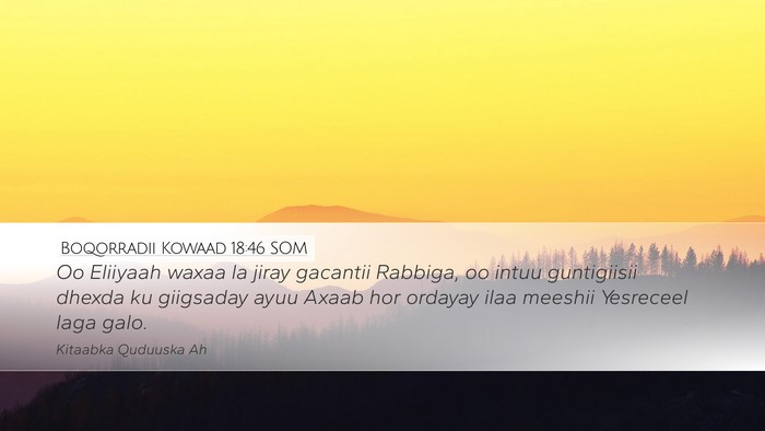 Boqorradii Kowaad 18:46 SOM Bible Verse Image