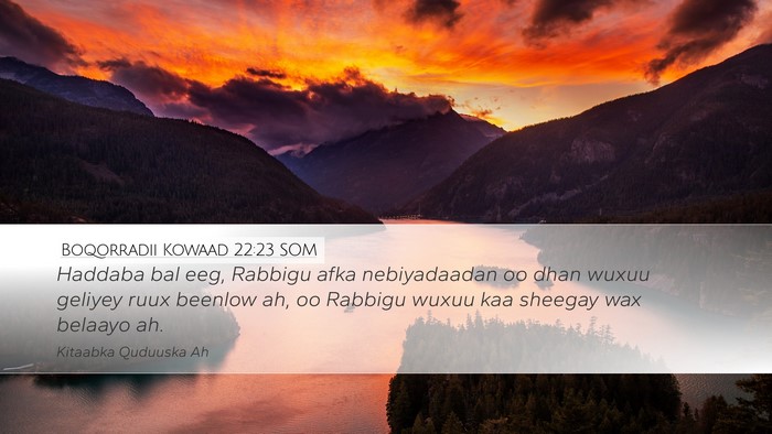 Boqorradii Kowaad 22:23 SOM Bible Verse Image