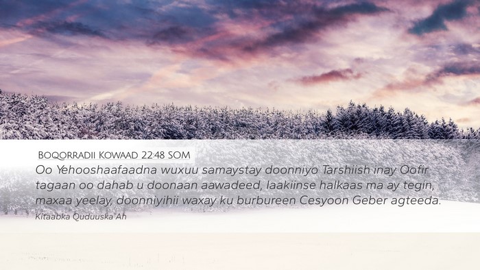 Boqorradii Kowaad 22:48 SOM Bible Verse Image