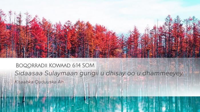 Boqorradii Kowaad 6:14 SOM Bible Verse Image