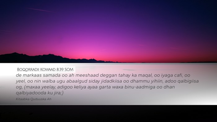 Boqorradii Kowaad 8:39 SOM Bible Verse Image