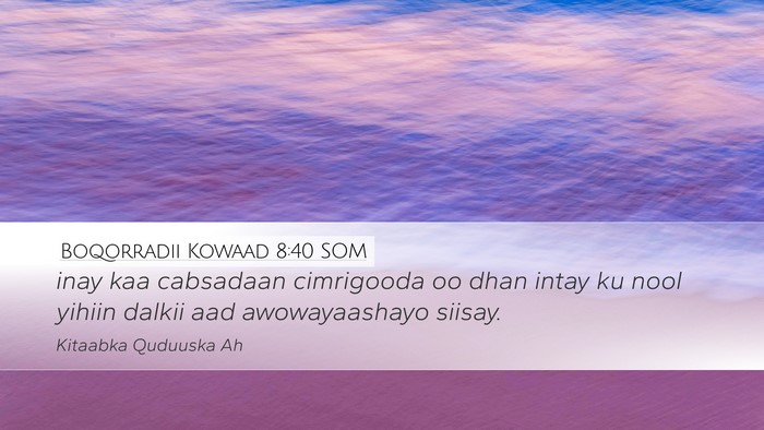 Boqorradii Kowaad 8:40 SOM Desktop Wallpaper - inay kaa cabsadaan cimrigooda oo dhan intay ku - Desktop Bible Verse Wallpaper