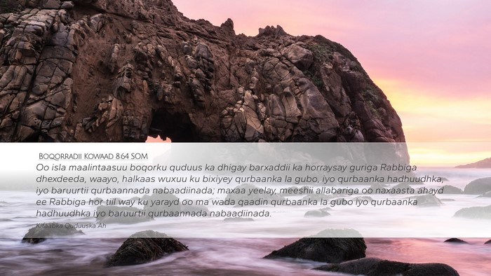 Boqorradii Kowaad 8:64 SOM Bible Verse Image
