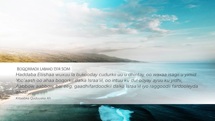 Boqorradii Labaad 13:14 SOM Bible Verse Image
