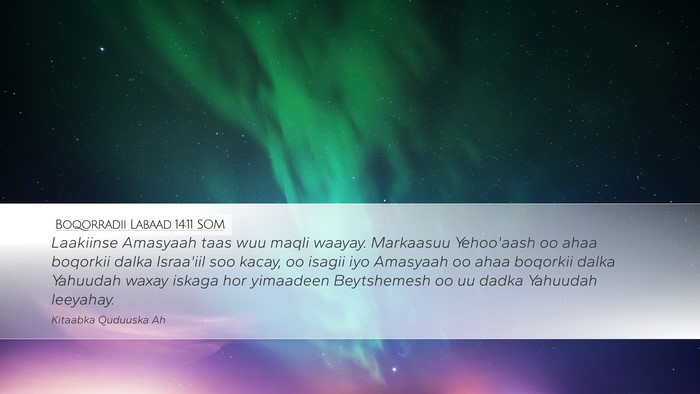 Boqorradii Labaad 14:11 SOM Bible Verse Image