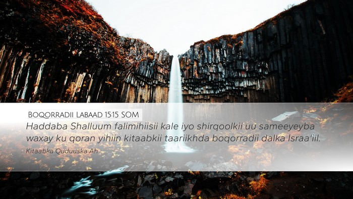 Boqorradii Labaad 15:15 SOM Desktop Wallpaper - Haddaba Shalluum falimihiisii kale iyo - Desktop Bible Verse Wallpaper