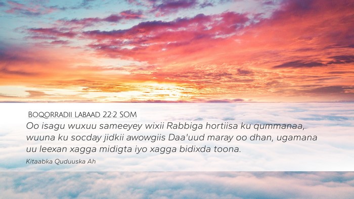 Boqorradii Labaad 22:2 SOM Bible Verse Image