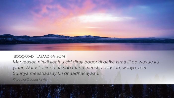 Boqorradii Labaad 6:9 SOM Bible Verse Image