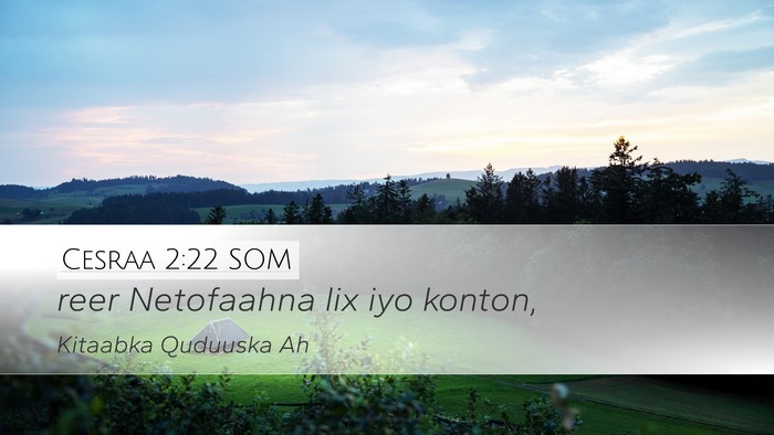 Cesraa 2:22 SOM Bible Verse Image