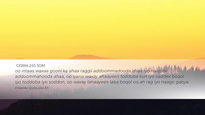 Cesraa 2:65 SOM Bible Verse Image