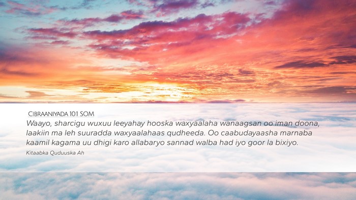 Cibraaniyada 10:1 SOM Bible Verse Image