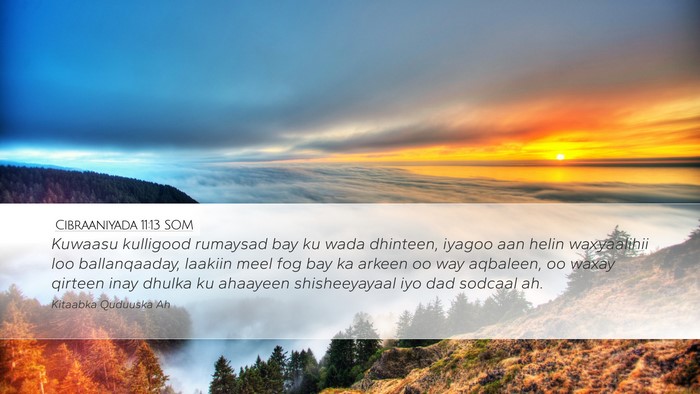 Cibraaniyada 11:13 SOM Bible Verse Image