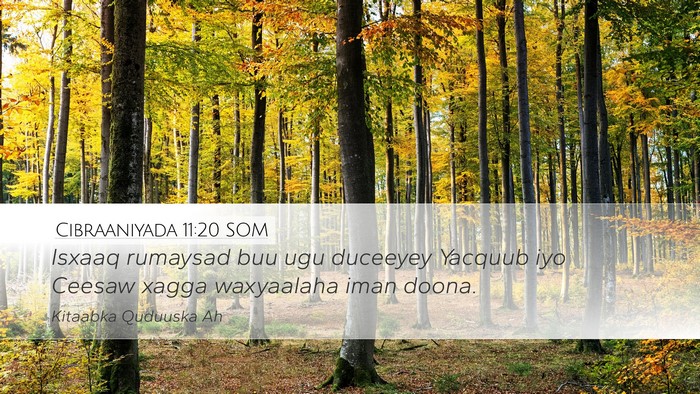 Cibraaniyada 11:20 SOM Bible Verse Image
