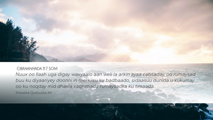Cibraaniyada 11:7 SOM Bible Verse Image