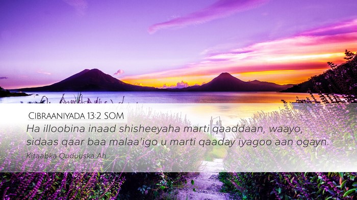 Cibraaniyada 13:2 SOM Bible Verse Image