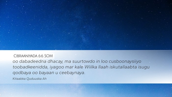 Cibraaniyada 6:6 SOM Bible Verse Image