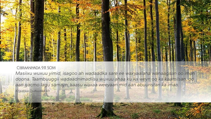 Cibraaniyada 9:11 SOM Bible Verse Image