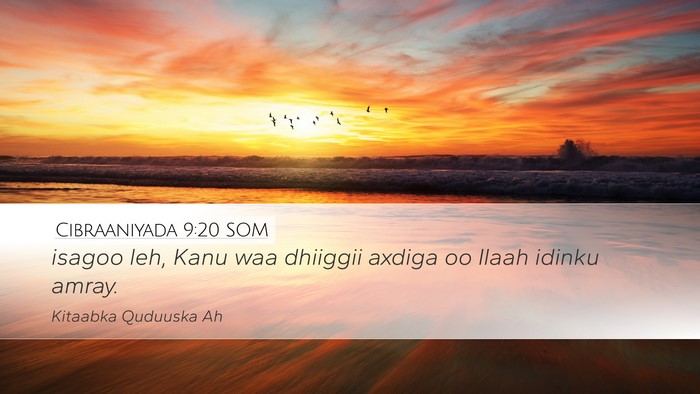 Cibraaniyada 9:20 SOM Desktop Wallpaper - isagoo leh, Kanu waa dhiiggii axdiga oo Ilaah - Desktop Bible Verse Wallpaper