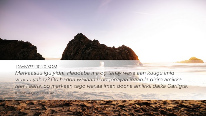 Daanyeel 10:20 SOM Bible Verse Image