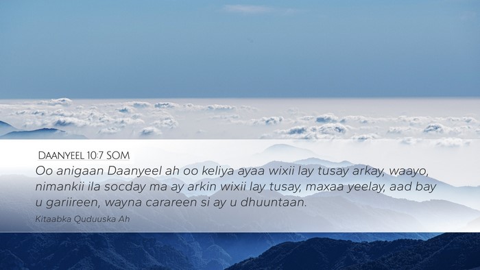 Daanyeel 10:7 SOM Bible Verse Image