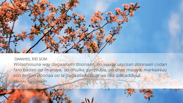 Daanyeel 11:10 SOM Bible Verse Image