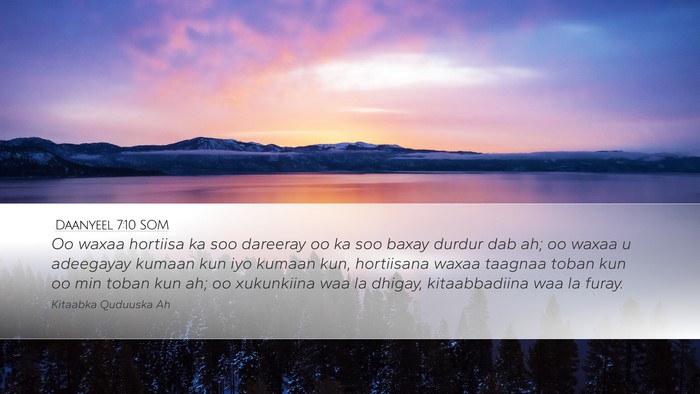 Daanyeel 7:10 SOM Bible Verse Image